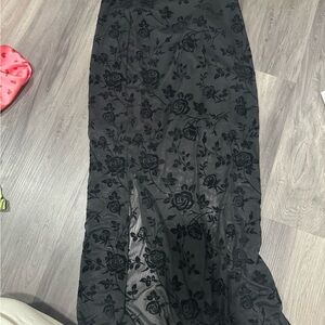 Elegant Black Floral Skirt